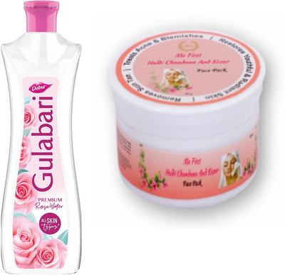 Dabur Gulabri Glow Rose Water 59 ml With Me First Turmeric Face Pack(2 Items in the set)