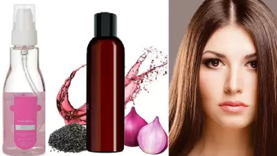 HUZURLU Hair Regrowth Combo (Onion Shampoo, 100 ml + hair serum 100ml ) (2 Items in the set)(1 Items in the set)