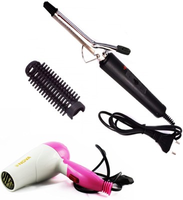 snowworld Professional Hair Curler Iron Rod Brush Styler and 1000w hair dryer, perfect combo kit Hair Dryer(2 Items in the set)