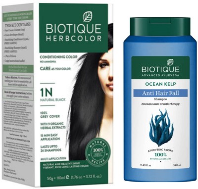 Biotique Herbcolor Conditioning Color Natural Black 1 50 g  110 ml   JioMart