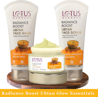 LOTUS HERBALS Radiance Boost Ubtan Glow Essentials(3 Items in the set)
