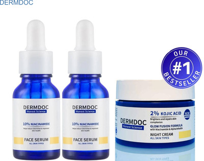 DermDoc Serum x2 + Kojic Cream Brightening Pack for Women(3 Items in the set)