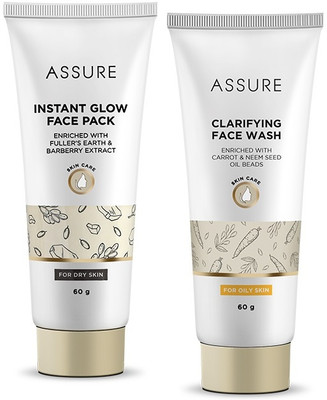 ASSURE Instant Glow Face Pack 60g & Clarifying Face wash 60g Pack of 2 item(2 Items in the set)