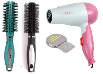 Alkaf Round Roller Comb ( Pack of 2 ) , 1290 Professional Hair Dryer , Lice Comb(3 Items in the set)