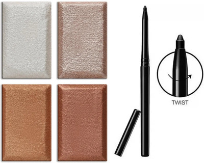 BLUEMERMAID DARK BLACK CRAYON KAJAL WITH MULTI-COLOR HIGHLIGHTER PELLET FOR WOMEN(2 Items in the set)