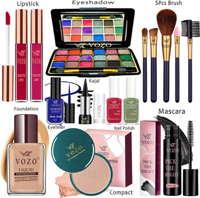 VOZO Makeup Combo Sets One-stop Beauty Package for Beginners and Professionals ST-350(15 Items in the set)