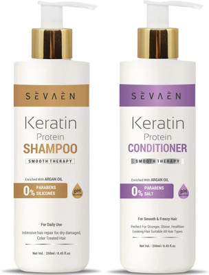 SEVAEN Keratin Smooth Shampoo With Keratin Smooth Conditioner (2 Items in the set)(2 Items in the set)