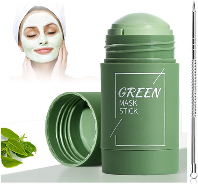 Yuency Green tea mask stick for face purifying clay & black head remover pointed pin needle(2 Items in the set)