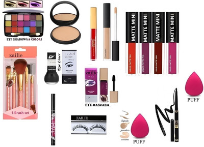Zailie Makeup Kit Sets One-stop Beauty Package for Beginners and Makeup brush set of 20(20 Items in the set)