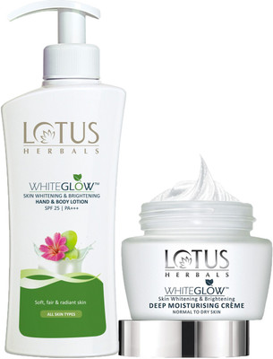 LOTUS HERBALS Whiteglow ( Hand & Body Lotion_270ml + Deep Moisturising Creme_60g )(2 Items in the set)