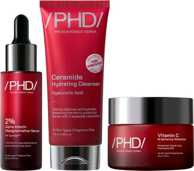 Proven Honest Derma Glow & Repair Combo | Cleanser + Arbutin Serum + Vitamin C Moisturizer(3 Items in the set)