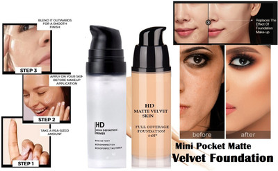 tanvi27 Long Lasting & Water Proof HD Finish Makeup Base Foundation or HD Primer(2 Items in the set)