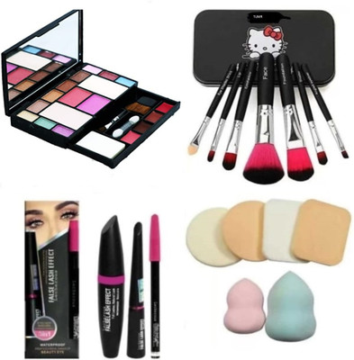 TUMR 6171 MAKEUP KIT + MAKEUP BRUSHES + 3IN1 EYELINER + PUFF SET(4 Items in the set)