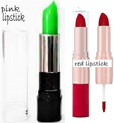 Luipui red 2 in 1 lipstick & green change to pink lipstick combo(1 Items in the set)