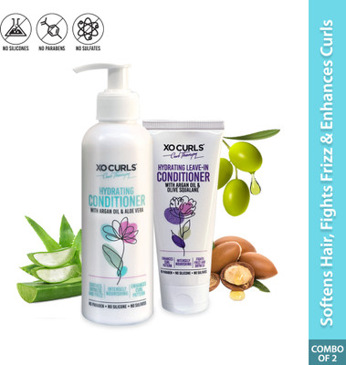 XO Curls Curl Therapy for Women & Men, Conditioner and Leave-in Conditioner Combo(2 Items in the set)