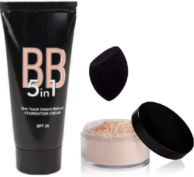 ADJD FOUNDATION ,FACE POWDER & MAKEUP BLENDER(3 Items in the set)
