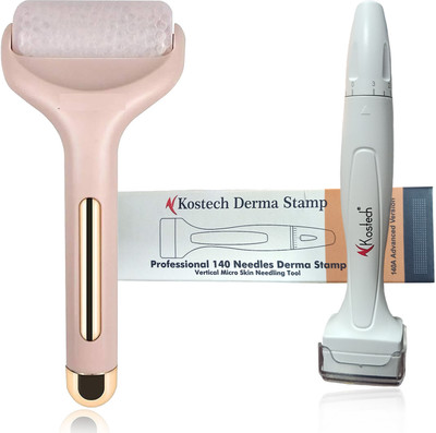 Kostech 140 Adjustable Titanium Needle Derma Stamp from 0mm– 3mm with Ice roller(1 Items in the set)