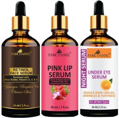 PARK DANIEL Retinol Face Serum & Pink Lip Serum & Under Eye Serum (Each, 30ml)(3 Items in the set)