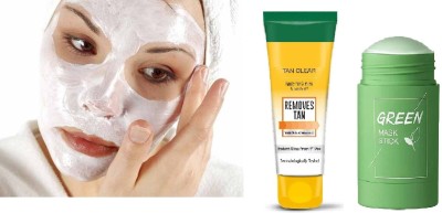 GFSU - GO FOR SOMETHING UNIQUE Face Pack For Glowing Skin with green mask(2 Items in the set)