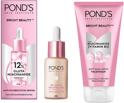 POND's Bright Beauty Face Wash For Combination Skin 100 ML With Face Serum 14ml New(2 Items in the set)