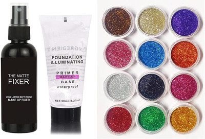 YAWI COMBO PACK FOR SHIMMERY GLITTER WITH FIXER AND TUBE PRIMER(3 Items in the set)