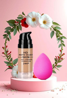 Latixmat Makeup Beauty Blender with full coverage waterproof Foundation(2 Items in the set)