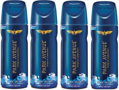 PARK AVENUE Cool Blue Men Body Spray 150 Ml Pack Of 4w2w 1 Body Spray  -  For Men(4 ml, Pack of 4)