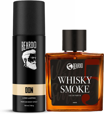 BEARDO Whisky Smoke Eau de Parfum (100 ml) and Don Body Spray Perfume 150 ml pack of 2 (2 Items in the set)