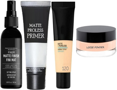 butch Makeup Combo Kit with Face Primer, Foundation, Loose Powder and Fixer(4 Items in the set)