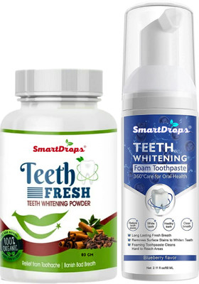 smartdrops Teeth Foam and Charcoal Powder Combo(2 Items in the set)