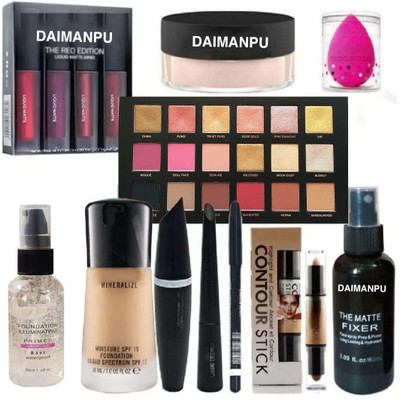DAIMANPU 11 Makeup Combo Set Lipstick, Mascara Combo, Face Primer, Foundation Etc.(11 Items in the set)