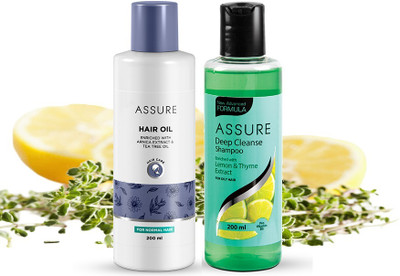 ASSURE Deep Cleanse Shampoo enriched with Lemon and Thyme (200ml) & Hair Oil (200ml)(2 Items in the set)