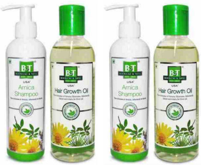 BT BOERICKE & TAFEL Arnica shampoo PACK OF 2 X 250 ml & HAIR Growth Oil Pack Of 2 X 200 ml(4 Items in the set)