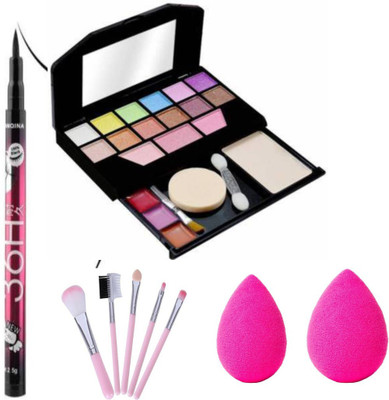 TUMR 36H BLACK EYELINER + 5024 MULTICOLOR MAKEUP KIT + 5PC. MAKEUP BRUSH WITH (2) BLENDER PUFF(5 Items in the set) TUMR 36H BLACK EYELINER + 5024 MULTICOLOR MAKEUP KIT + 5PC. MAKEUP BRUSH WITH (2) BLENDER PUFF(5 Items in the set)
