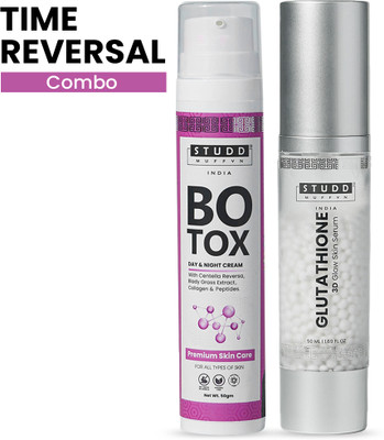 Studd Muffyn Time Reversal Combo- (Botox Cream & Glutathione 3D Glow Skin Serum)(2 Items in the set)