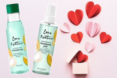 Oriflame Sweden Love Nature Refreshing Shower Gel & Refreshing Fragrance Mist with Organic Coconut Water & Melon(2 Items in the set)