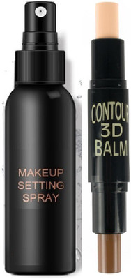 Latixmat MAKE UP SETTING SPRAY FIXER WITH DUAL FACE CONTOUR STICK(2 Items in the set)