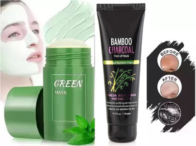 GABBU New Blackhead Remover Charcoal Face Mask Cream & Green Tea Purifying Clay Stick Mask(1 Items in the set)