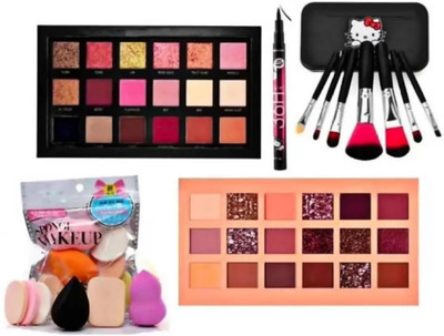 SUBHMUN Eyeshadow palette 36 Shades + Eyeliner + 7 Mini brushes + 6 puff(11 Items in the set)