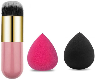 Latixmat Mini Foundation Brush With 2Pcs Blender Puff(3 Items in the set)