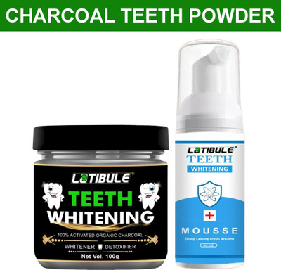 Latibule Teeth Whitening Powder Charcoal and Brightening Mousse Foam(2 Items in the set)