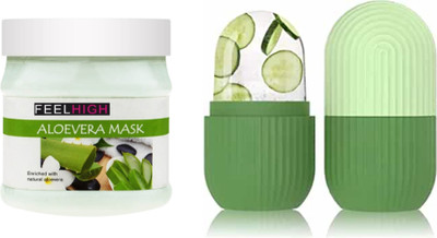 feelhigh Ice Roller-10ml -Multicolor -With Aloe Vera Mask-500ml Skin Care products(2 Items in the set)