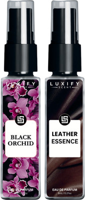 Luxify Scent Black Orchid & Leather Essence Perfume | Long-Lasting | Luxury Gift Pack |(2 Items in the set)
