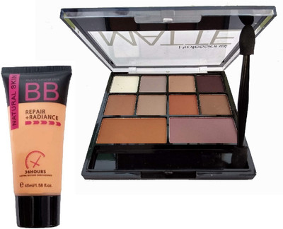 nn all skin type perfect matte foundation with eyeshadow palette pack of 2(2 Items in the set)