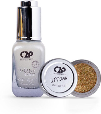 C2P Pro Sparkle Duo Glitter and Glue Kit - Eyeshadow for Eye & Body Makeup(2 Items in the set)