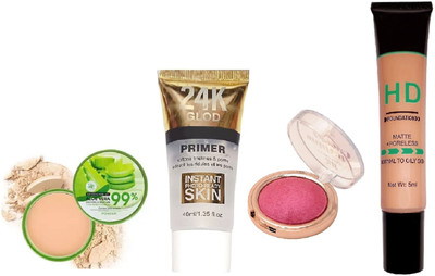 nn best compact powder with foundation with blusher with primer pack of 4(4 Items in the set)