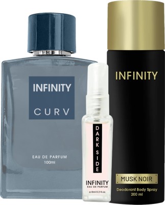 INFINITY Curv EDP Perfume 100ml, Musk Noir Deodorant 200ml, Dark Side Pocket Perfume 8ml(3 Items in the set)