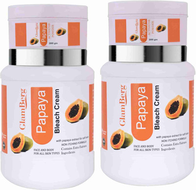 Glamberg Herbal Papaya Bleach Cream With Activator 1 kg x 2(2000 g)
