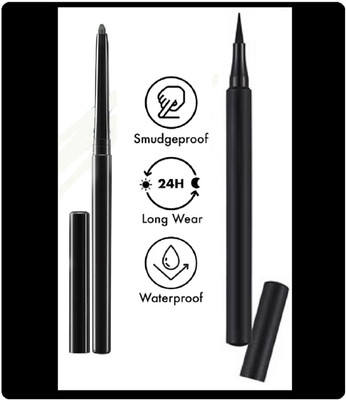 Neycare pen eyeliner with ti tap eye kajal perfect pack of 2(2 Items in the set)