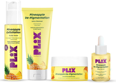 The Plant Fix Plix Pineapple De-Pigmentation Regime with Toner, Cleanser, Serum, & Moisturizer(4 Items in the set)